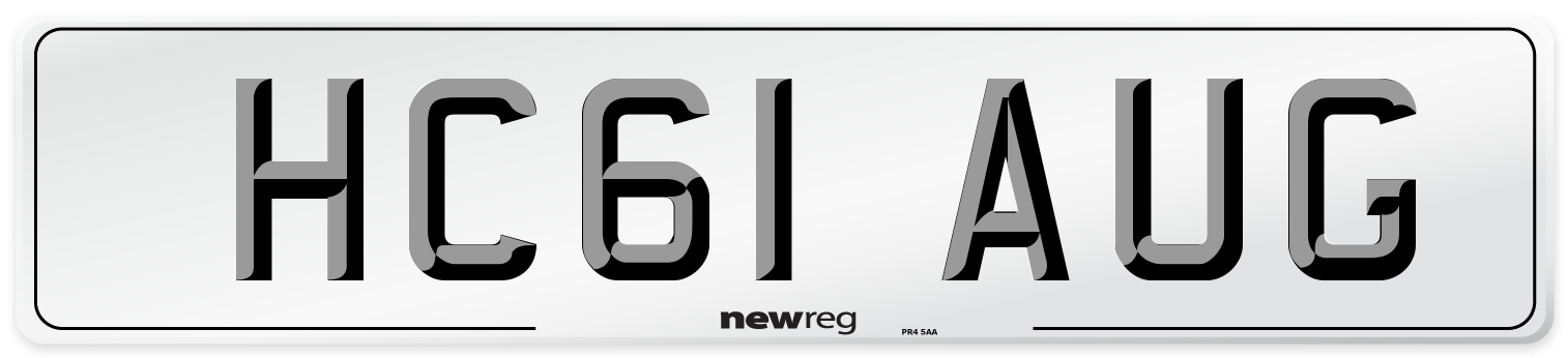 HC61 AUG Number Plate from New Reg